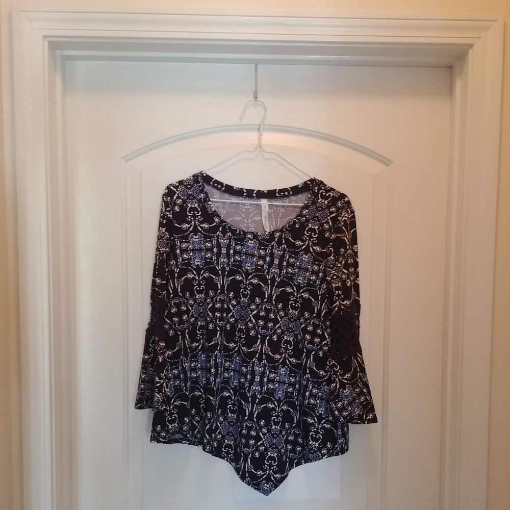 NY Collection Asymmetrical 3/4 Sleeve Blouse